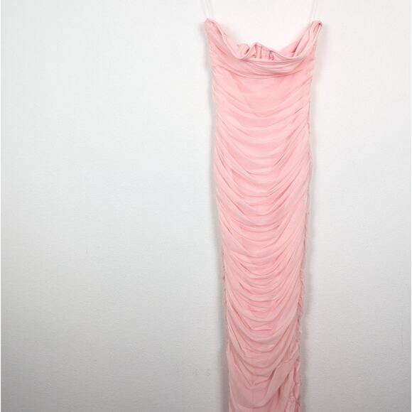 House of CB Fairy Pink Mesh Maxi Dress - Picture 4 of 9